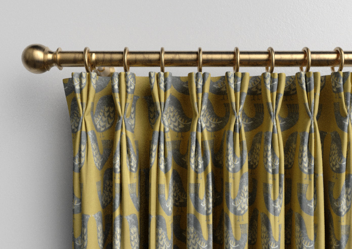 Scandi Birds, Mustard - Made to Measure Curtains - Image 11